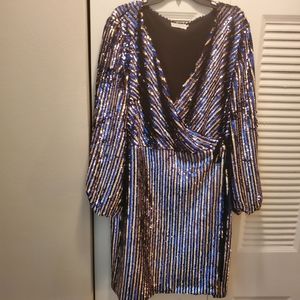 Full sequin wrap dress